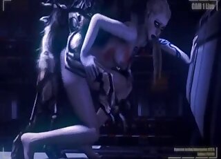 Spooky lady with big tits fucking equally spooky creatures here