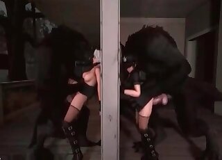 Classy anime sweetie captured and fucked by a dangerous beast