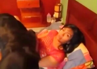 Sexy lady showing her round ass during hot sex tape scene with a dog